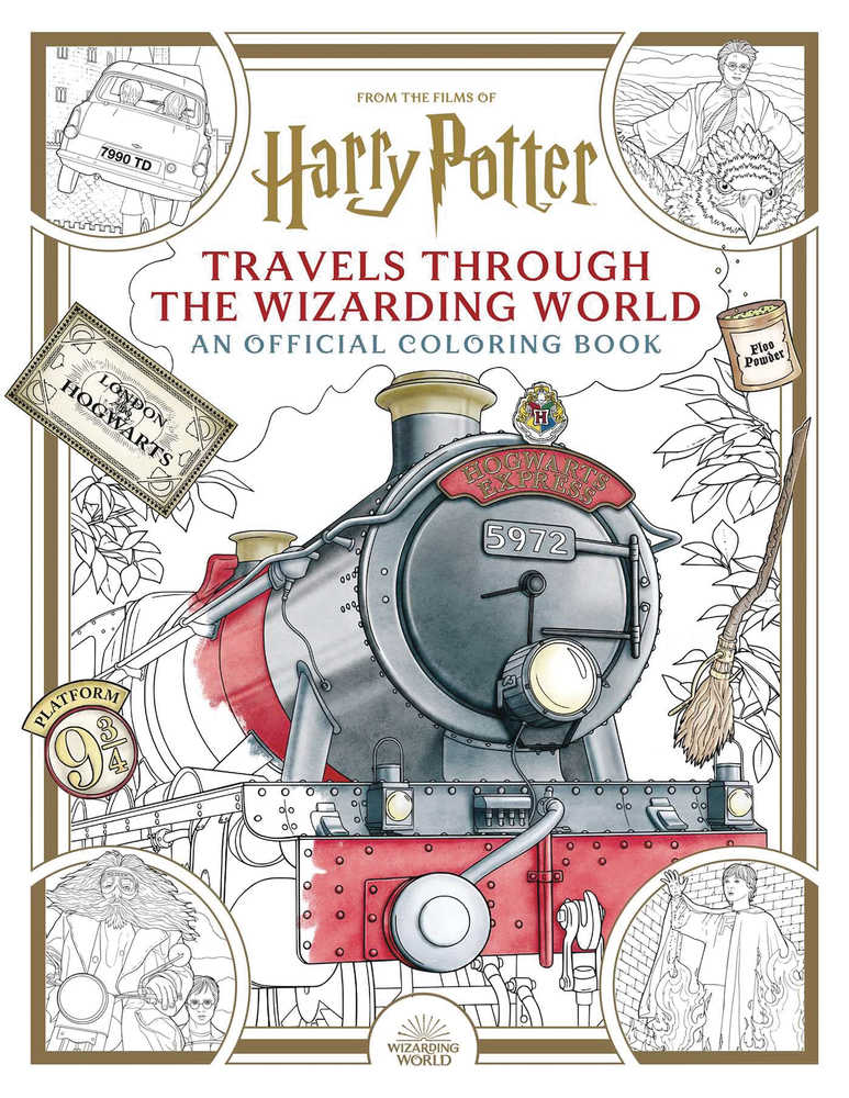Harry Potter Travels Through The Wizarding Coloring Book | Odin's Place