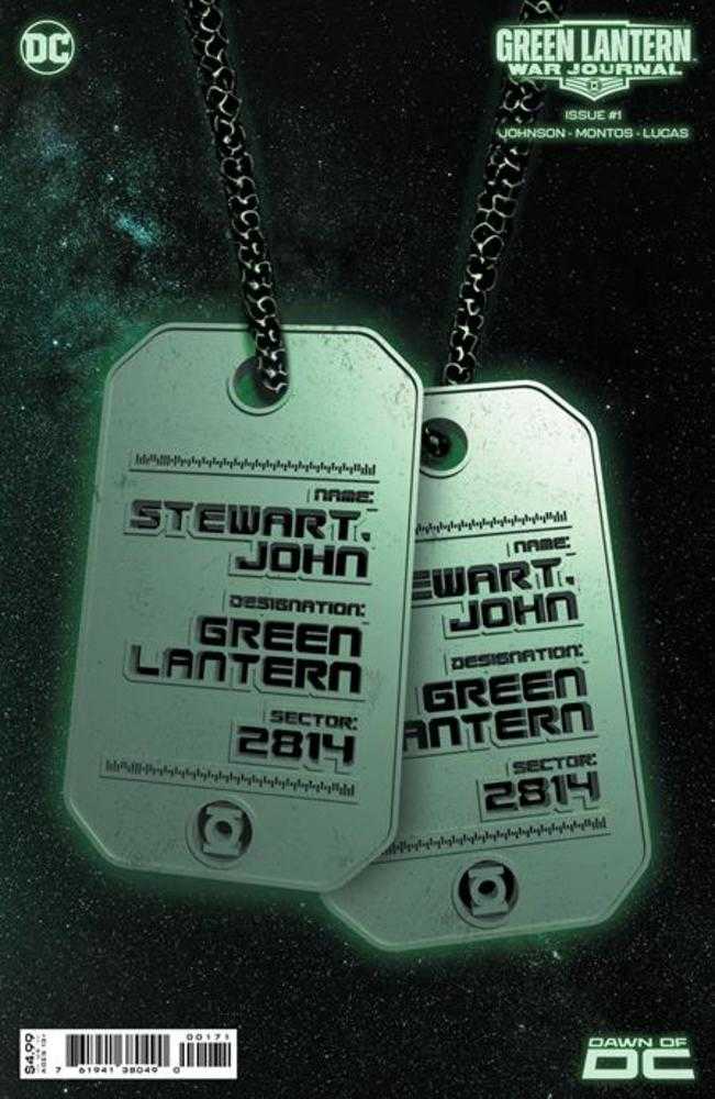 Green Lantern War Journal #1 Cover E John Stewart Glow-In-The-Dark Dog Tag Card Stock Variant | Odin's Place