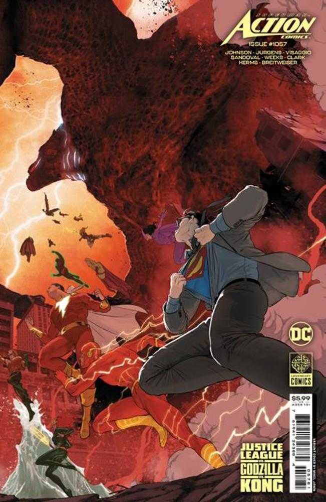 Action Comics #1057 Cover F Mikel Janin Justice League vs Godzilla vs Kong Card Stock Variant | Odin's Place