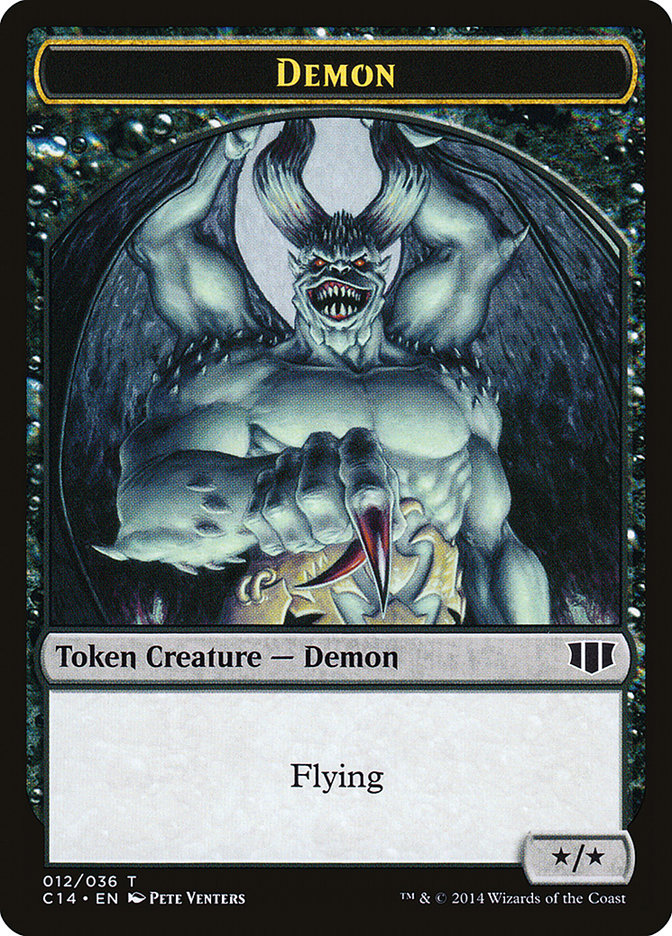 Demon (012/036) // Zombie (016/036) Double-Sided Token [Commander 2014 Tokens] | Odin's Place