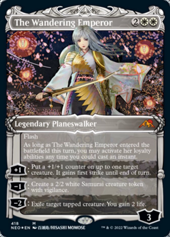 The Wandering Emperor (Showcase) (Foil Etched) [Kamigawa: Neon Dynasty] | Odin's Place