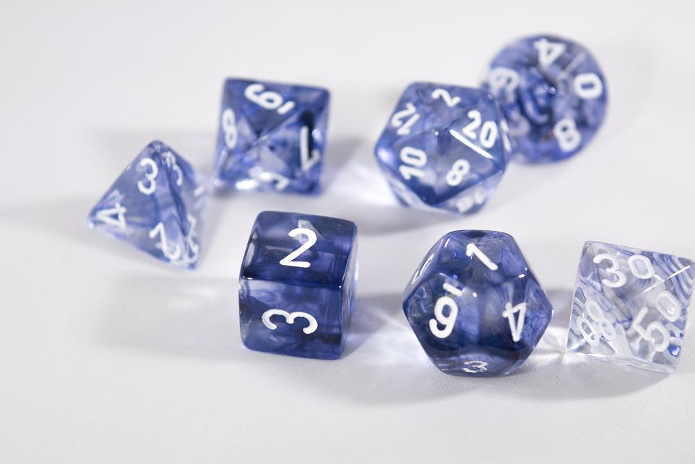 Chessex Nebula: Poly Black/White Poly 7 Set | Odin's Place