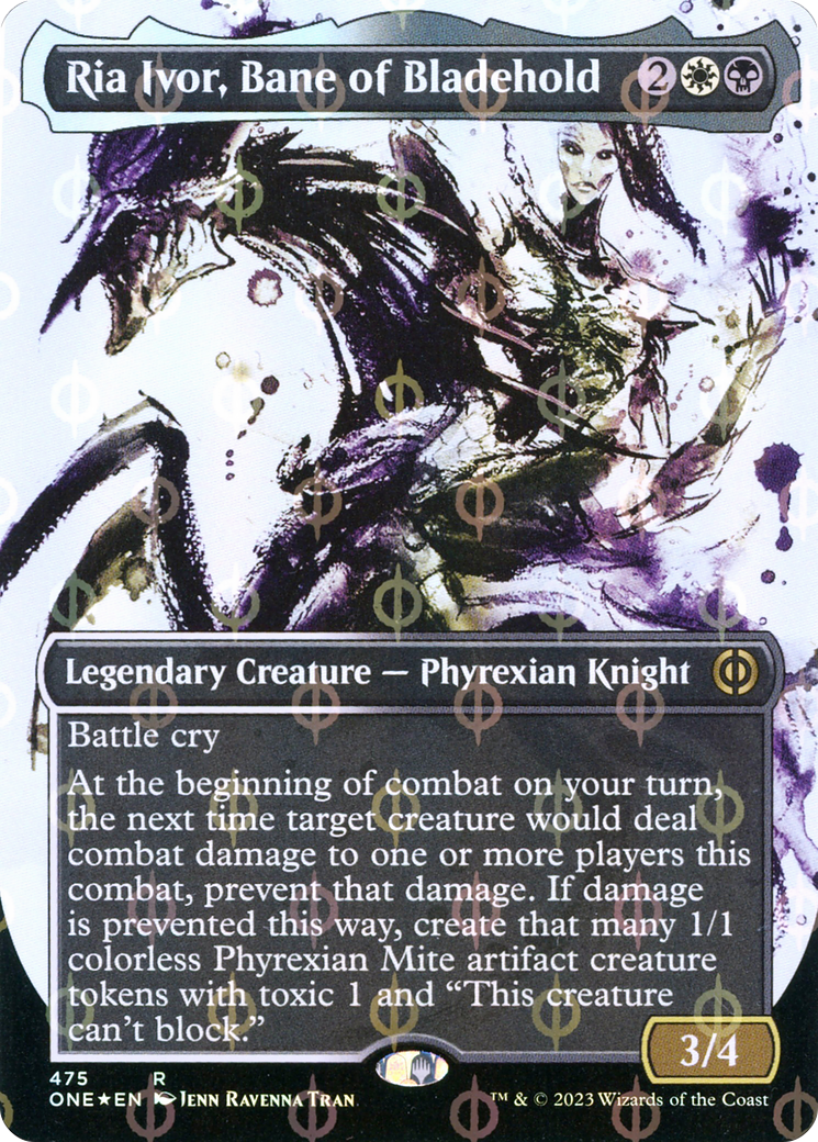 Ria Ivor, Bane of Bladehold (Borderless Ichor Step-and-Compleat Foil) [Phyrexia: All Will Be One] | Odin's Place