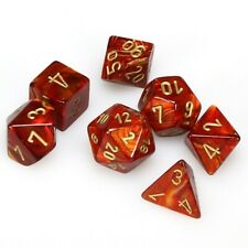 Chessex Dice Menagerie 4 Scarab Poly Scarlet/Gold Poly 7 Set | Odin's Place