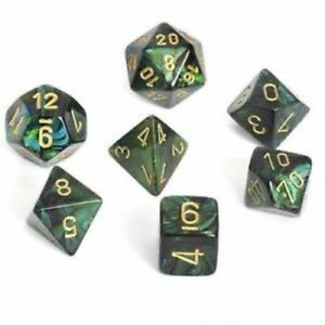 Chessex Scarab: Poly Jade/Gold Poly 7 Set | Odin's Place