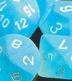 Chessex Frosted: Poly Caribbean Blue/White Poly 7 Set | Odin's Place