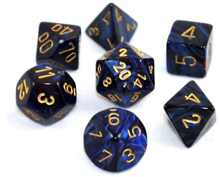 Chessex Scarab: Poly Royal Blue/Gold Poly 7 Set | Odin's Place