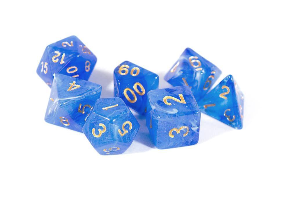 Chessex Vortex: Poly Blue/Gold Poly 7 Set | Odin's Place