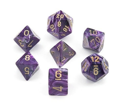 Chessex Vortex: Poly Purple/Gold Poly 7 Set | Odin's Place