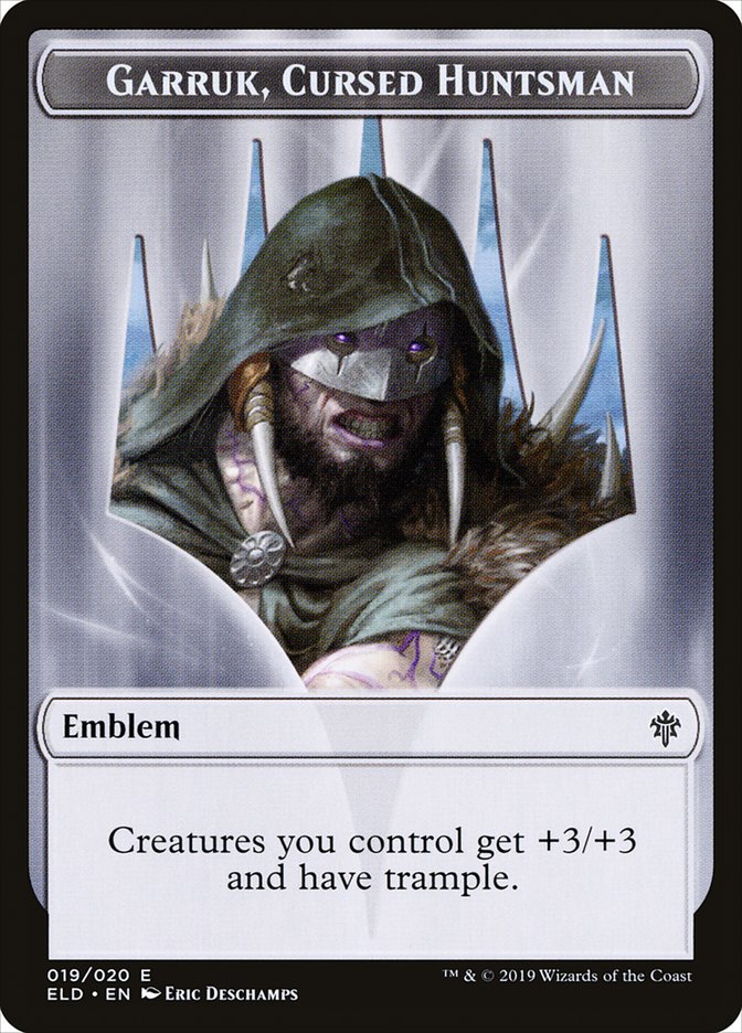 Garruk, Cursed Huntsman Emblem [Throne of Eldraine Tokens] | Odin's Place