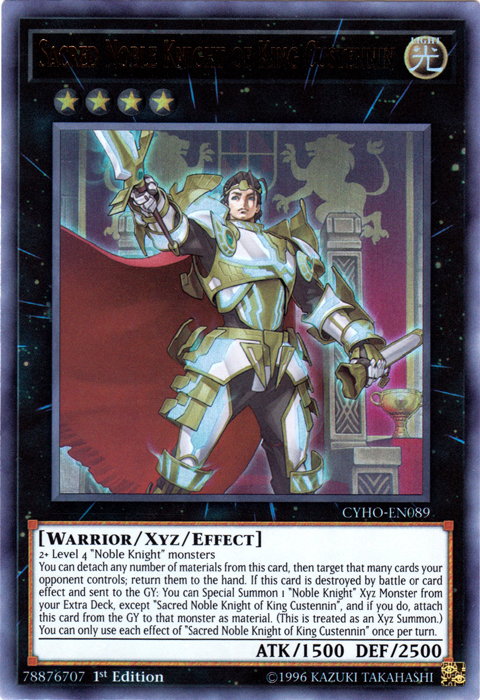 Sacred Noble Knight of King Custennin [CYHO-EN089] Ultra Rare | Odin's Place