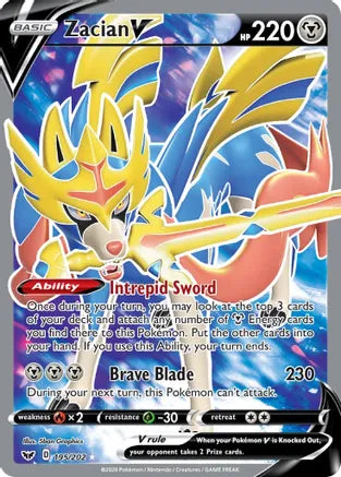 Zacian V (Full Art) Sword and Shield Base | Odin's Place