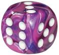 Chessex Dice Menagerie 7 Festive Poly Violet/White Poly 7 Set | Odin's Place