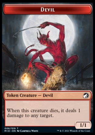 Wolf // Devil Double-Sided Token [Innistrad: Midnight Hunt Tokens] | Odin's Place