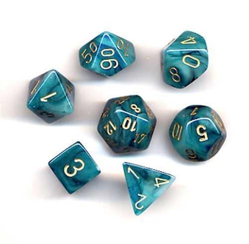 Chessex Phantom: Poly Teal/Gold Poly 7 Set | Odin's Place