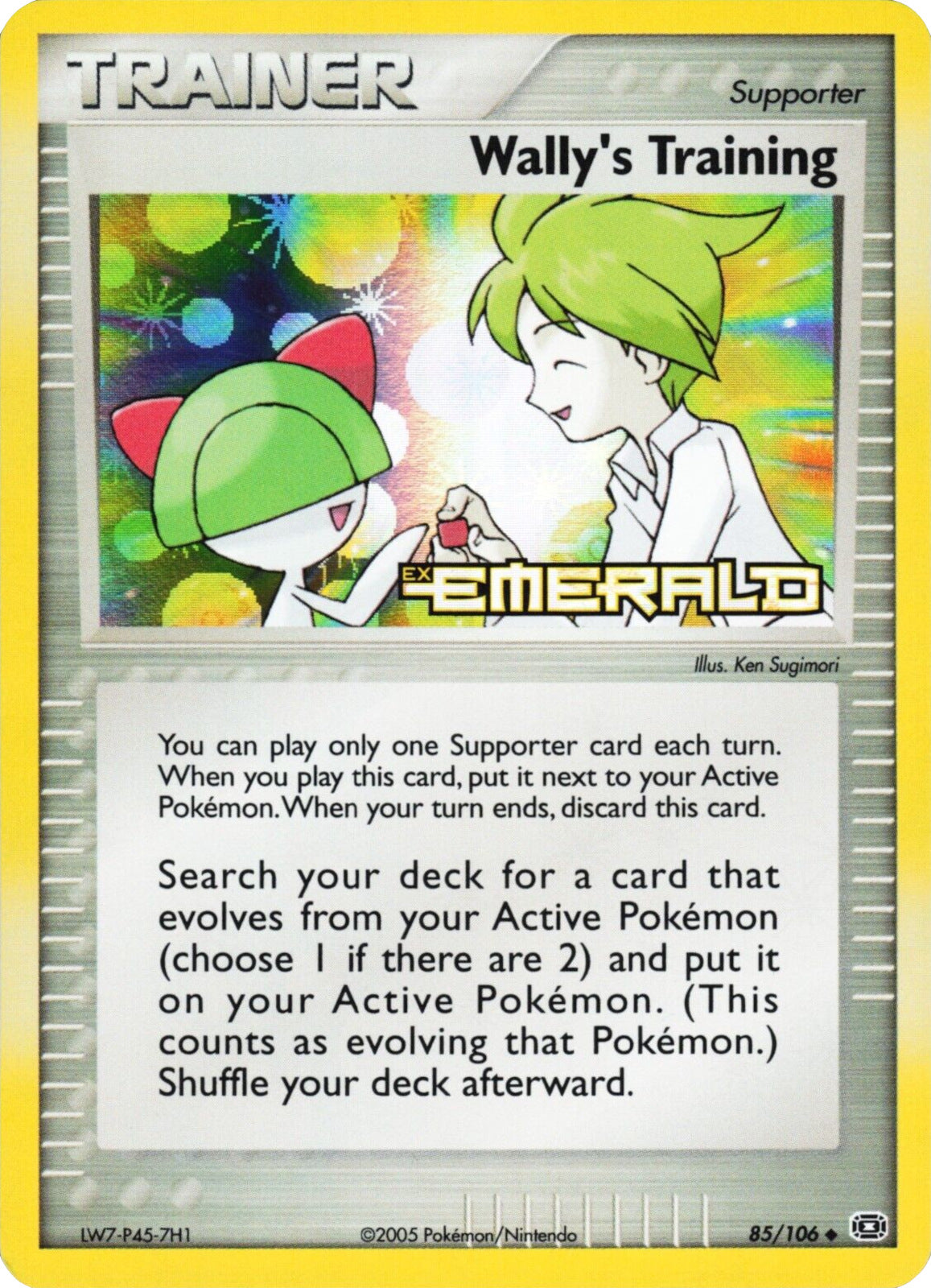 Wally's Training (85/106) (Stamped) [EX: Emerald] | Odin's Place
