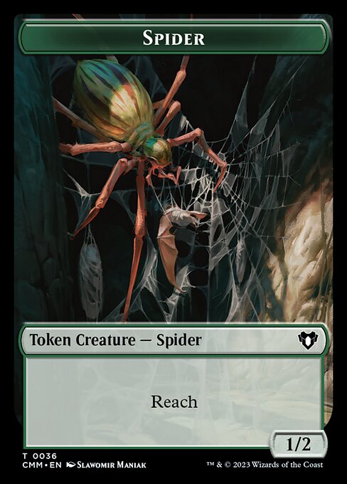 Elemental (0024) // Spider Double-Sided Token [Commander Masters Tokens] | Odin's Place