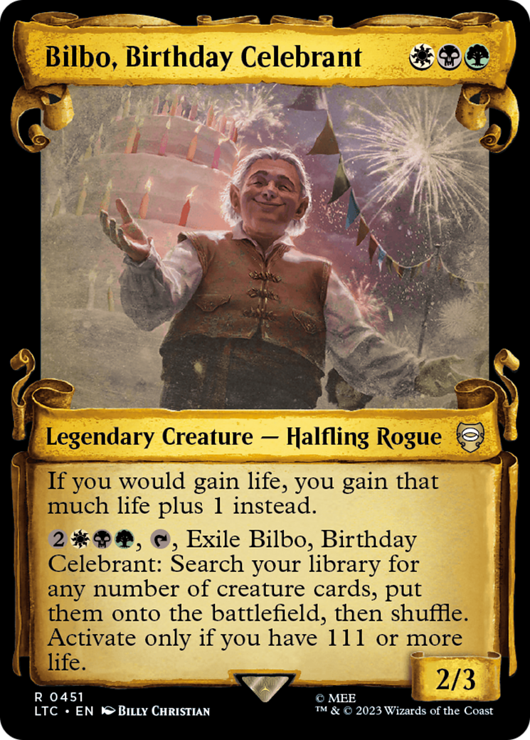 Bilbo, Birthday Celebrant [The Lord of the Rings: Tales of Middle-Earth Commander Showcase Scrolls] | Odin's Place
