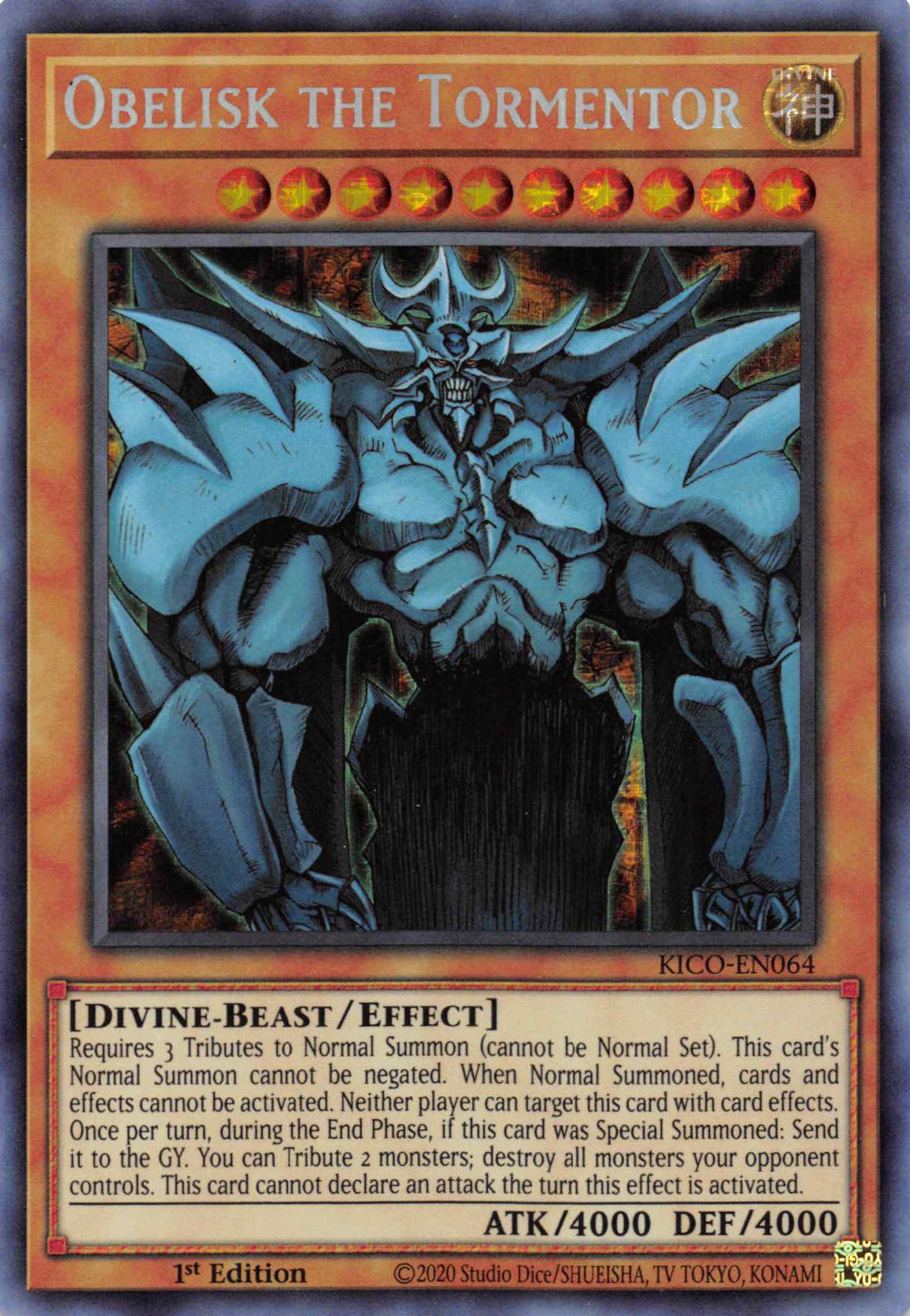 Obelisk the Tormentor (Secret Pharaoh's Rare) [KICO-EN064] Secret Pharaoh's Rare | Odin's Place