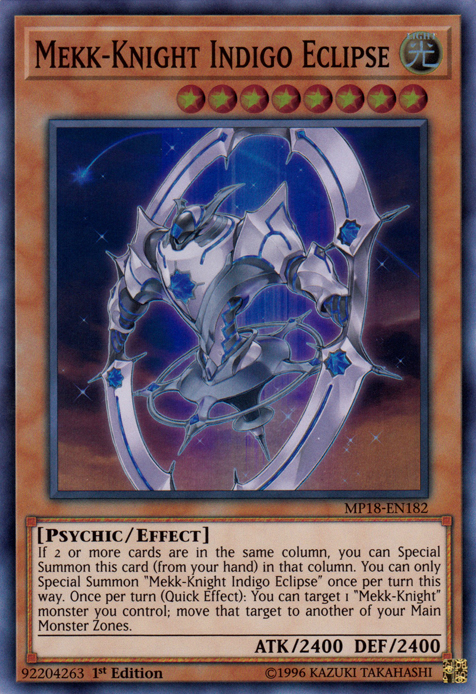 Mekk-Knight Indigo Eclipse [MP18-EN182] Super Rare | Odin's Place