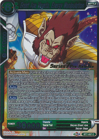 Great Ape Vegeta, Energy Manipulation (BT7-057_PR) [Assault of the Saiyans Prerelease Promos] | Odin's Place