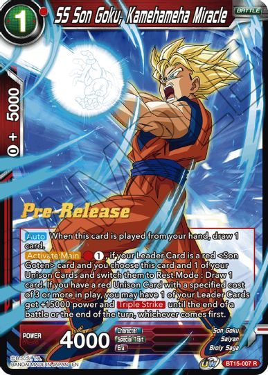 SS Son Goku, Kamehameha Miracle (BT15-007) [Saiyan Showdown Prerelease Promos] | Odin's Place