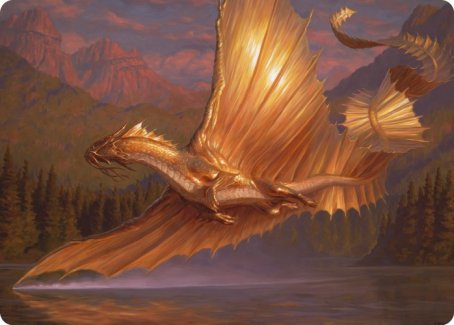 Adult Gold Dragon Art Card [Dungeons & Dragons: Adventures in the Forgotten Realms Art Series] | Odin's Place