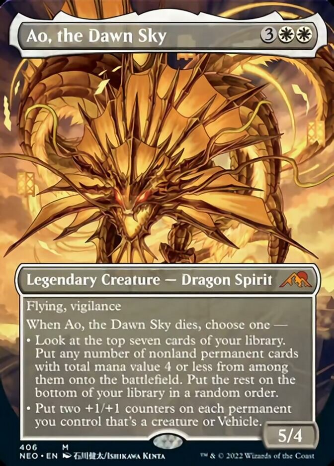 Ao, the Dawn Sky (Borderless Alternate Art) [Kamigawa: Neon Dynasty] | Odin's Place