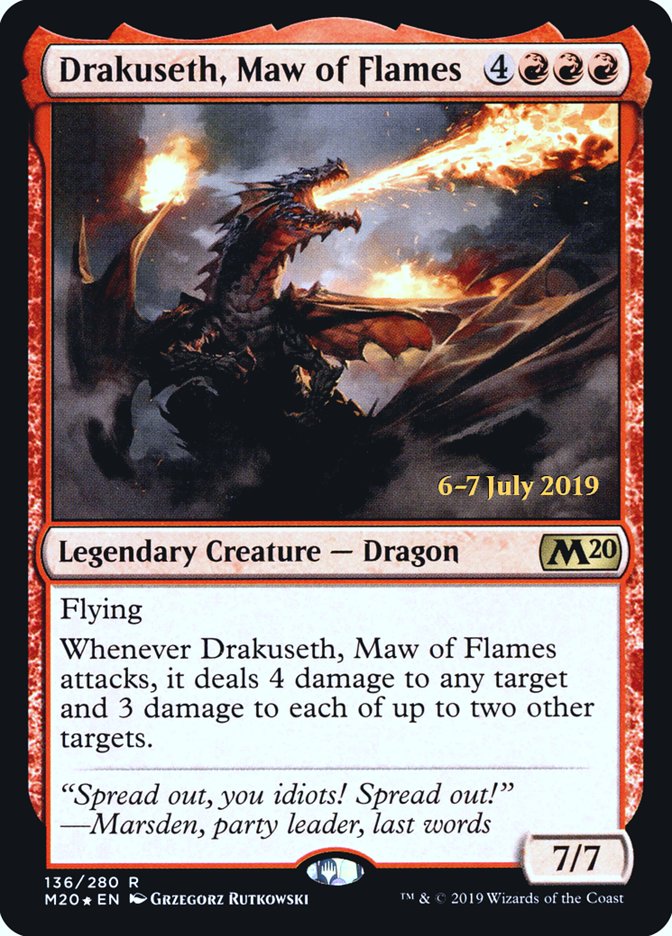 Drakuseth, Maw of Flames [Core Set 2020 Prerelease Promos] | Odin's Place