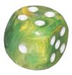 Chessex Dice Menagerie 7 Vortex 16mm D6 Dandelion/White 12 ct | Odin's Place