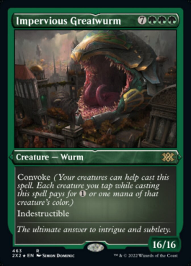 Impervious Greatwurm (Foil Etched) [Double Masters 2022] | Odin's Place