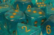 Chessex Borealis 2 16mm D6 Teal/Gold 12 ct | Odin's Place