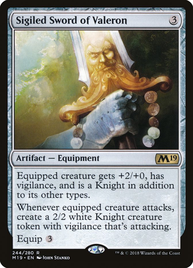 Sigiled Sword of Valeron (244) [Core Set 2019] | Odin's Place