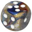 Chessex Dice Menagerie 7 Festive 12mm D6 Carousel/White 36 ct | Odin's Place