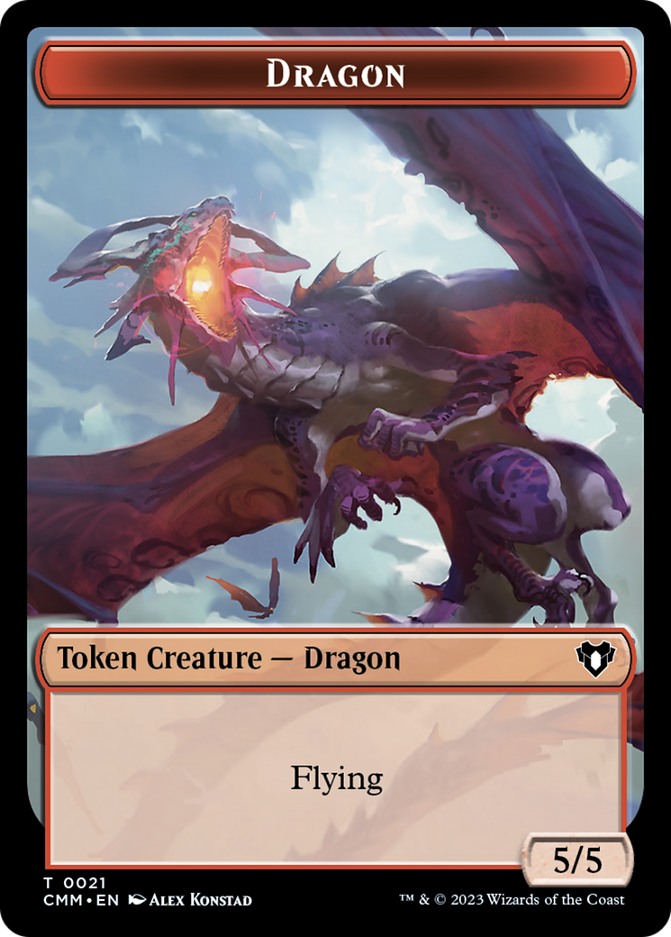 Eldrazi Spawn // Dragon (0021) Double-Sided Token [Commander Masters Tokens] | Odin's Place