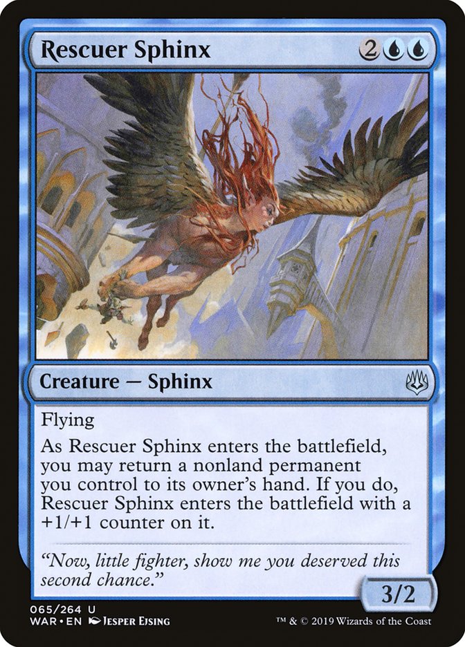 Rescuer Sphinx (65) [War of the Spark] | Odin's Place