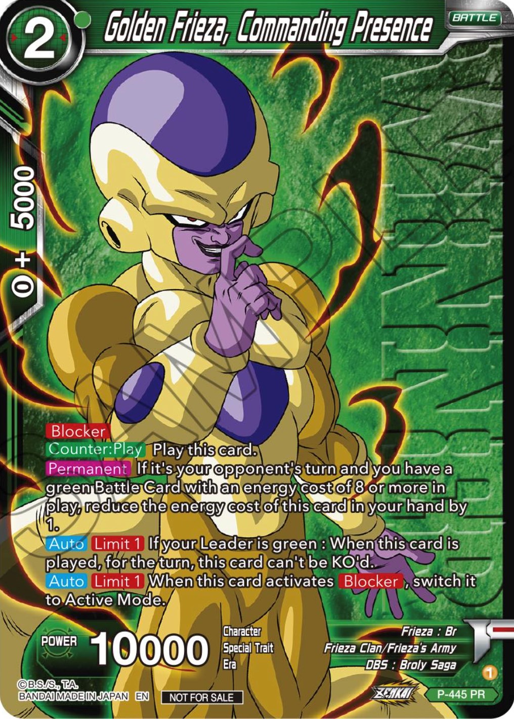 Golden Frieza, Commanding Presence (Winner) (P-445) [Tournament Promotion Cards] | Odin's Place
