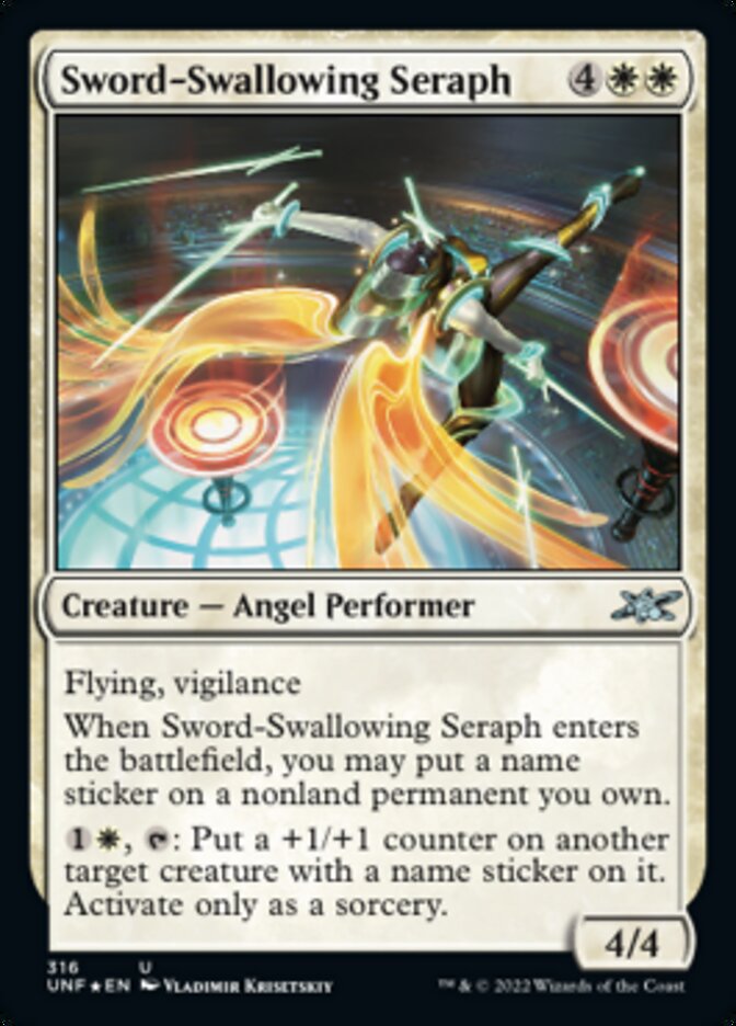 Sword-Swallowing Seraph (Galaxy Foil) [Unfinity] | Odin's Place