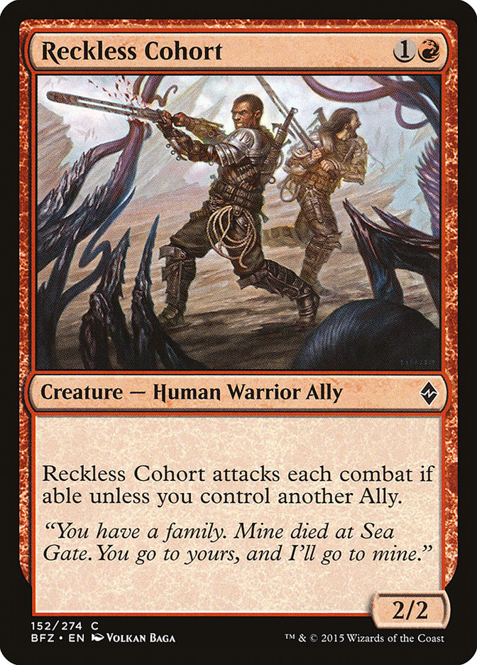 Reckless Cohort (152) [Battle for Zendikar] | Odin's Place