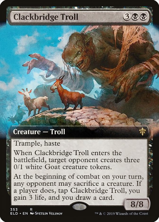 Clackbridge Troll (Extended Art) [Throne of Eldraine] | Odin's Place