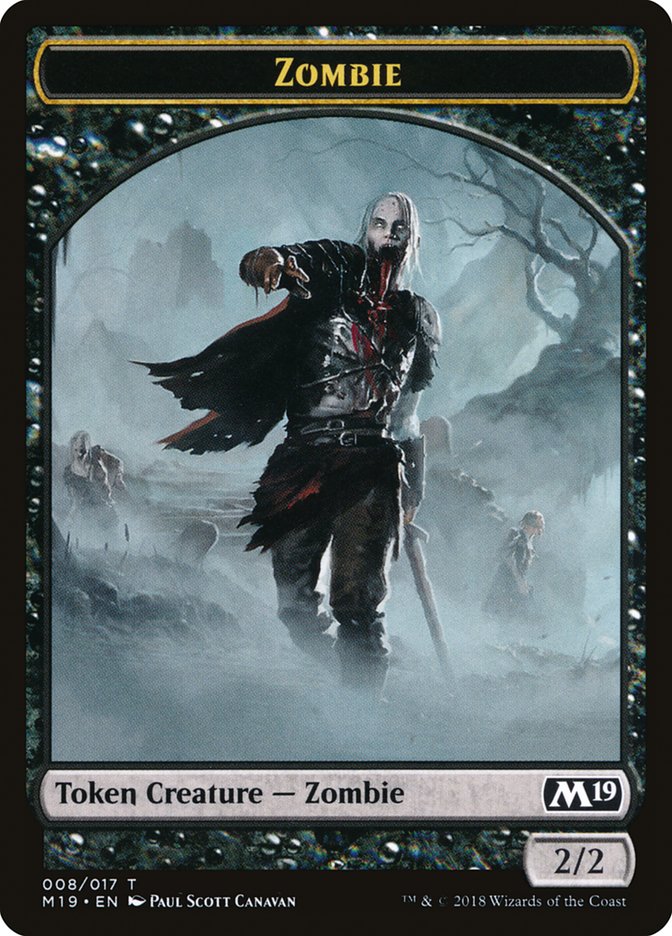 Knight // Zombie Double-Sided Token (Game Night) [Core Set 2019 Tokens] | Odin's Place