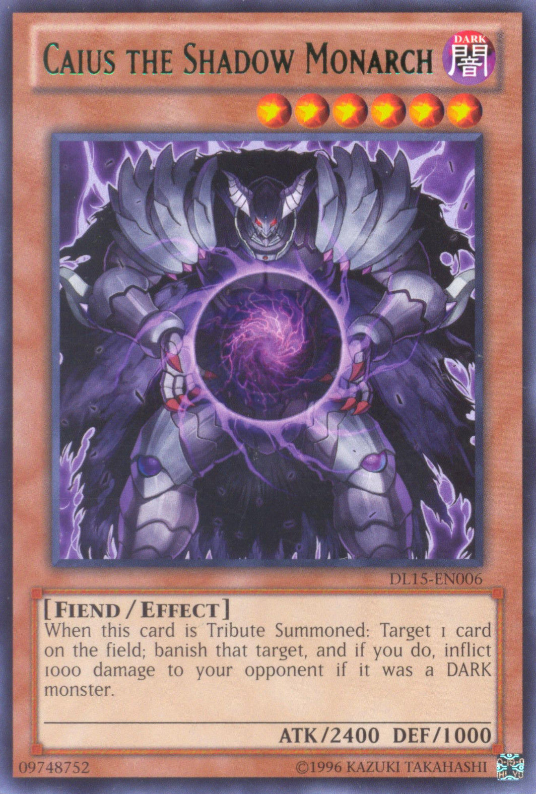 Caius the Shadow Monarch (Green) [DL15-EN006] Rare | Odin's Place