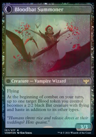 Voldaren Bloodcaster // Bloodbat Summoner [Innistrad: Crimson Vow Prerelease Promos] | Odin's Place