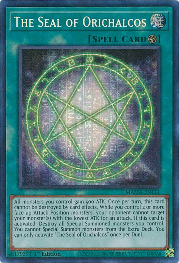 The Seal of Orichalcos [MAMA-EN111] Secret Pharaoh's Rare | Odin's Place