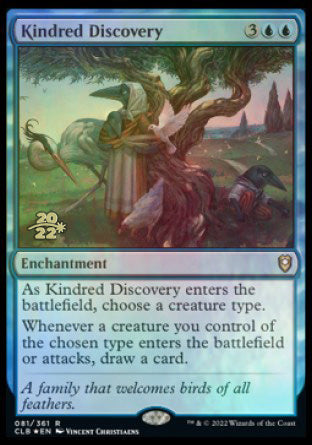 Kindred Discovery [Commander Legends: Battle for Baldur's Gate Prerelease Promos] | Odin's Place