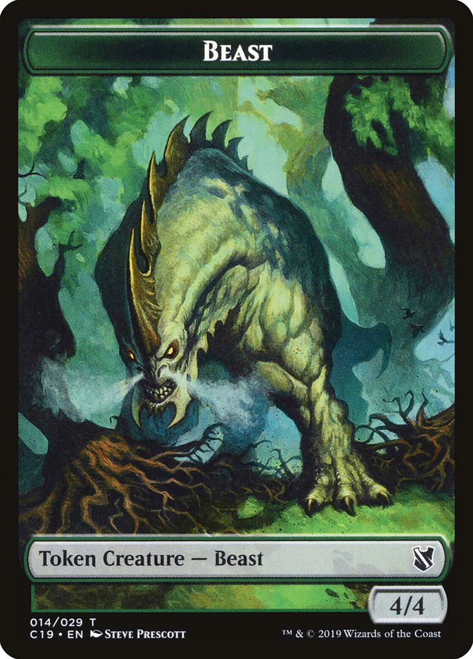 Beast (014) // Wurm Double-Sided Token [Commander 2019 Tokens] | Odin's Place
