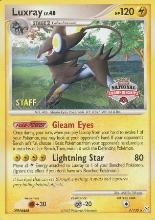 Luxray (7/130) (National Championships) (Staff) [Diamond & Pearl: Base Set] | Odin's Place