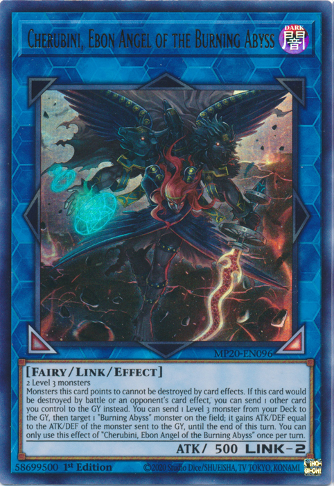 Cherubini, Ebon Angel of the Burning Abyss [MP20-EN096] Ultra Rare | Odin's Place