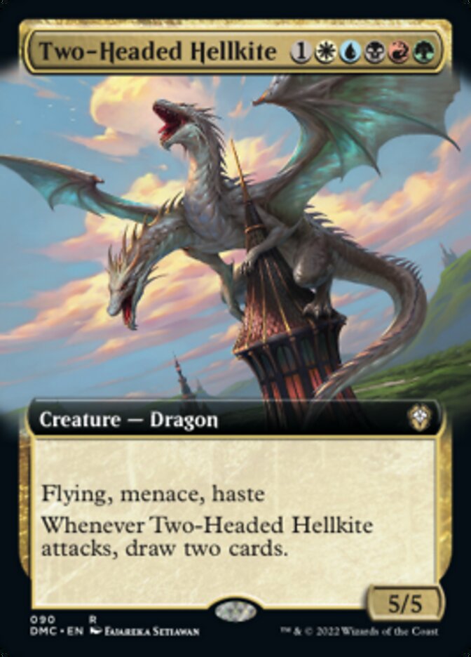 Two-Headed Hellkite (Extended Art) [Dominaria United Commander] | Odin's Place