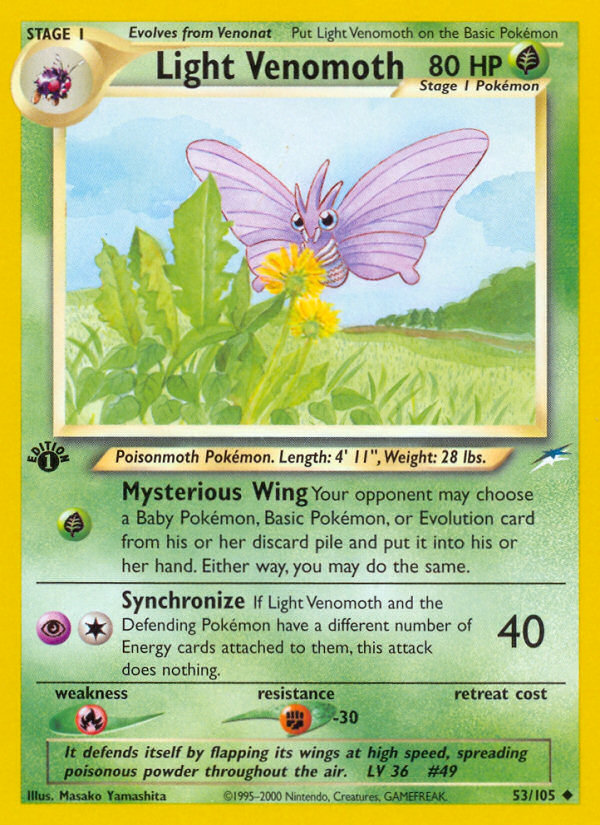 Light Venomoth (53/105) [Neo Destiny 1st Edition] | Odin's Place